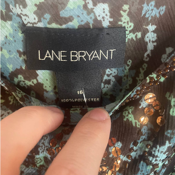 Lane Bryant Sleeveless Thick Strap Ruffle Tiered Colorful Tank Top Womens 16 - Picture 7 of 7